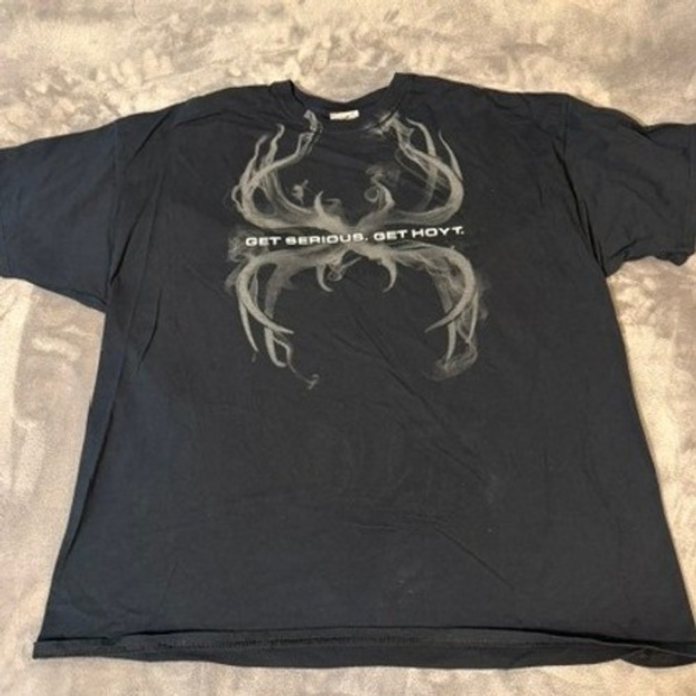 Hoyt T-Shirt Men 2XL Black Get Serious Get Hoyt Archery Graphic Tee Short Sleeve